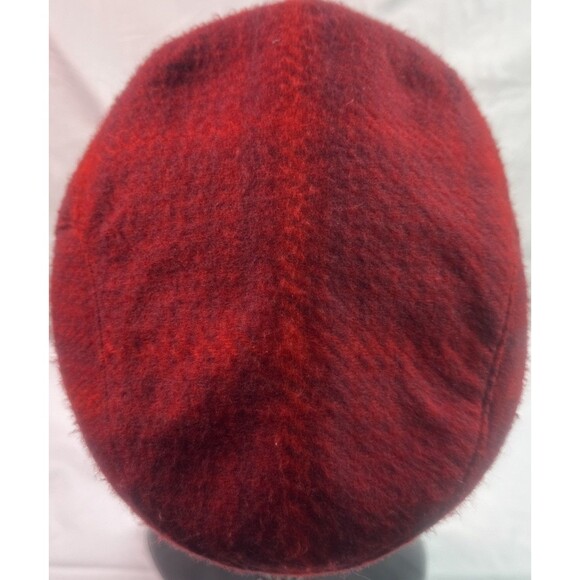 Burberry Wool/ Cashmere Beret Plaid Men’s Hat Size Medium, Red, London. - Picture 1 of 9